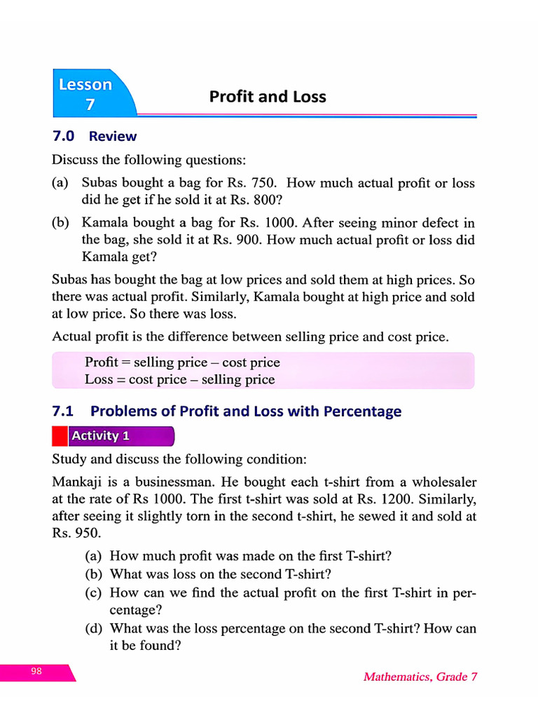 Profit and Loss - 7 | PDF