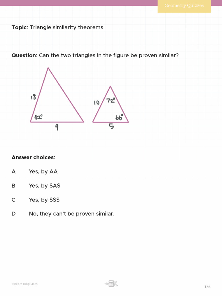 11 Triangle Similarity Theorems | PDF | Triangle | Elementary Mathematics