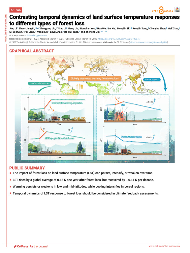 Contrasting Temporal Dynamics of Land Surface Temp | PDF ...