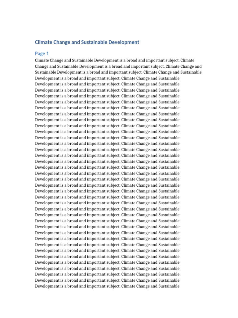 Climate Change and Sustainable Development | PDF | Natural Sciences ...