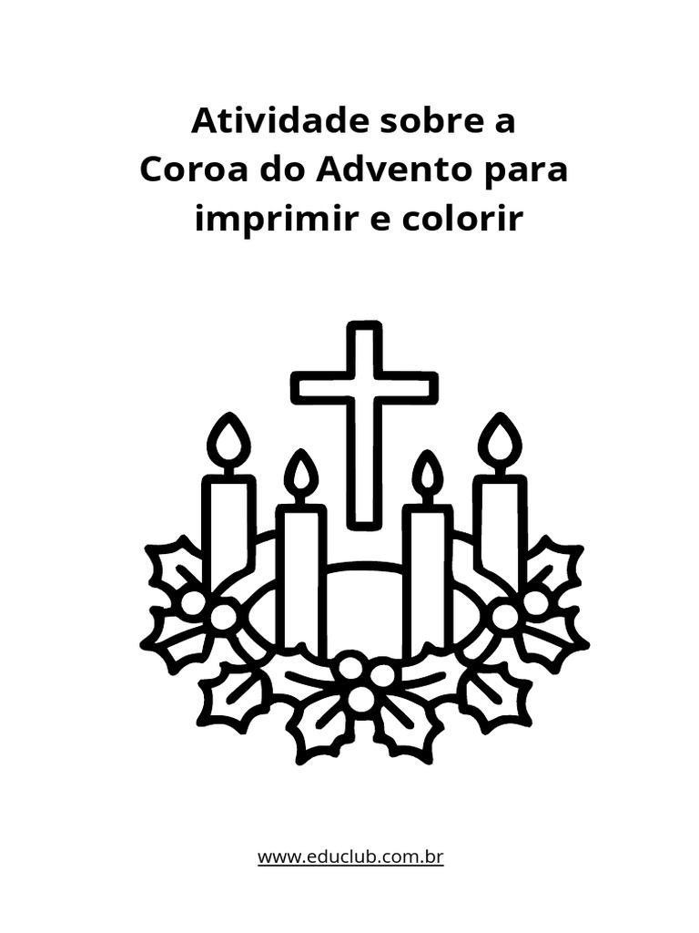 Atividade Sobre A Coroa Do Advento para Imprimir e Colorir | PDF | Advento