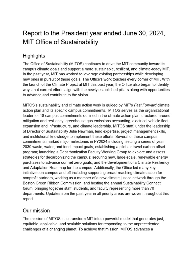 Sustainability Annualreport 2024 MIT | PDF | Climate Change Mitigation ...
