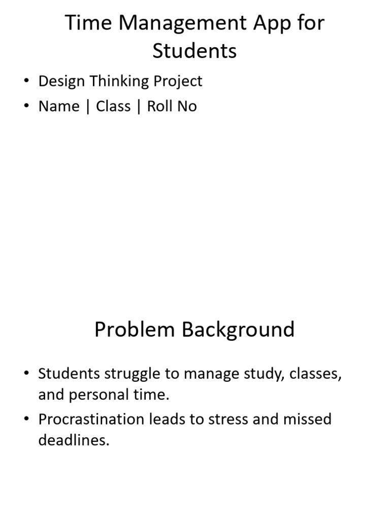 Time Management App Design Thinking | PDF