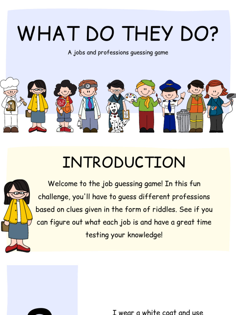 Jobs and Professions Presentation in Blue and Yellow Illustrative | PDF