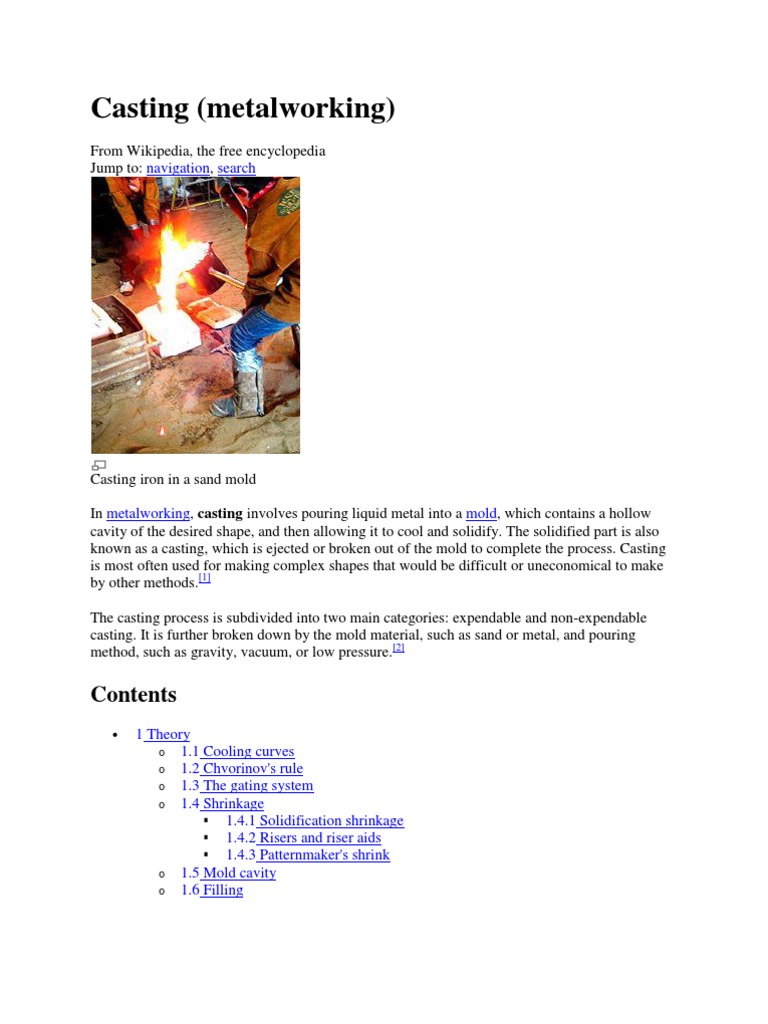 Overview of Metal Casting Techniques | PDF | Casting (Metalworking ...