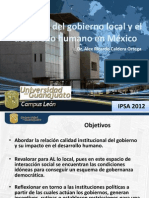 La calidad del gobierno local y el desarrollo humano en México IPSA 2012