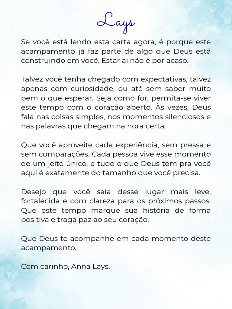 Carta Anna Lays | PDF