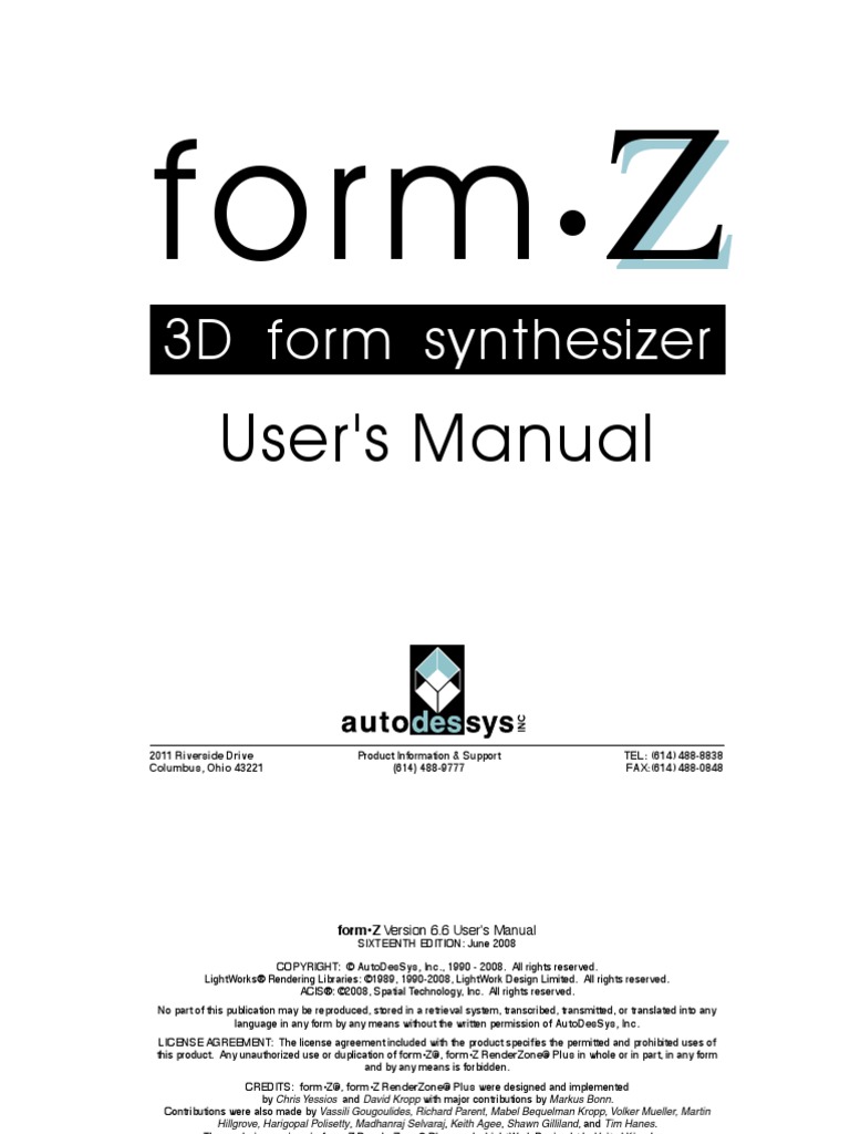 formZ RenderZone 3.0～3.9 マニュアル form・Z FormZ manual