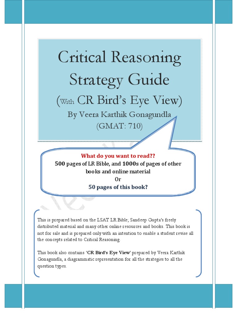 Critical Reasoning Strategy Guide | PDF | Argument | Validity