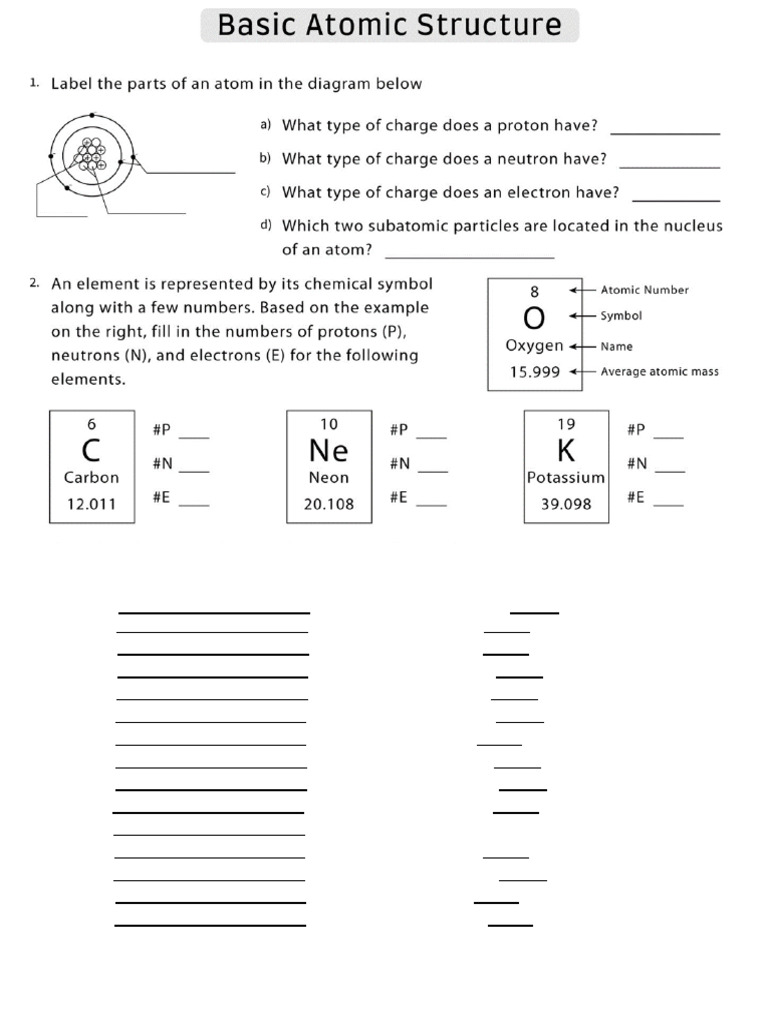 ElementNamesSymbolsWorksheet 1 | PDF