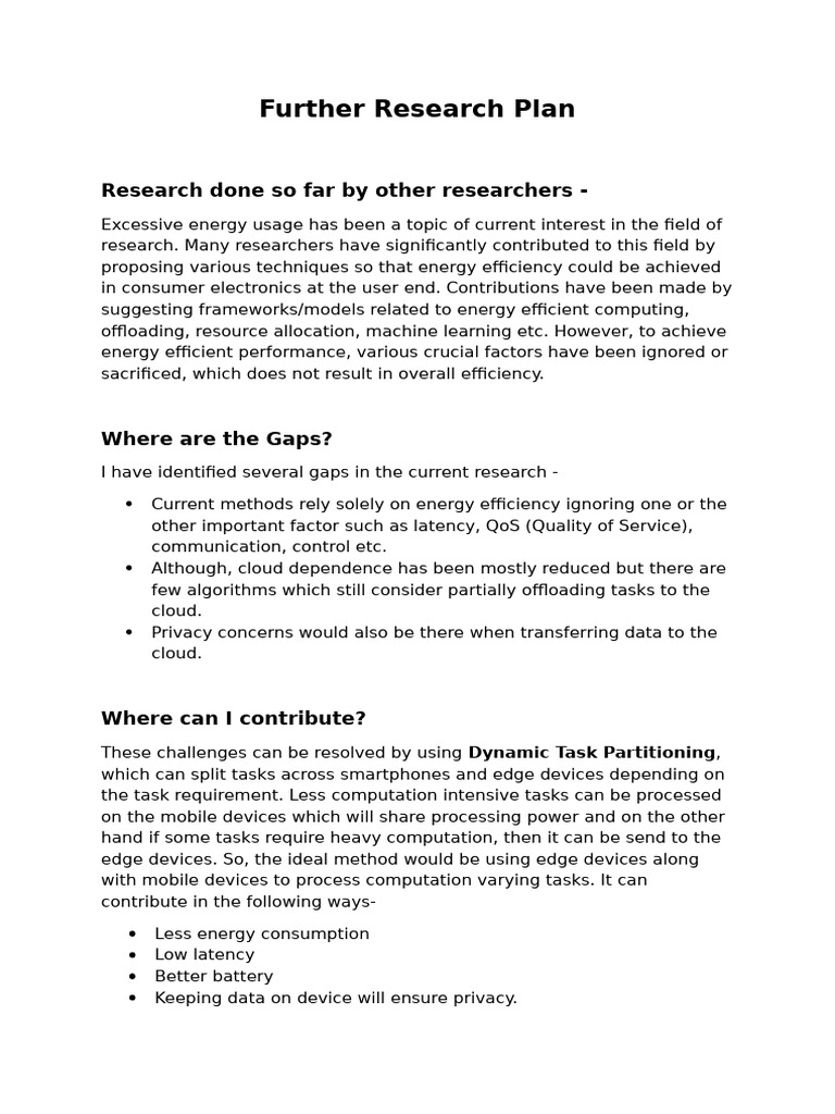 Further Research Plan | PDF