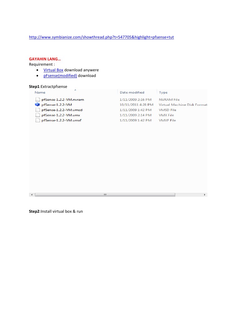 pFsense Setup Guide for VirtualBox | PDF