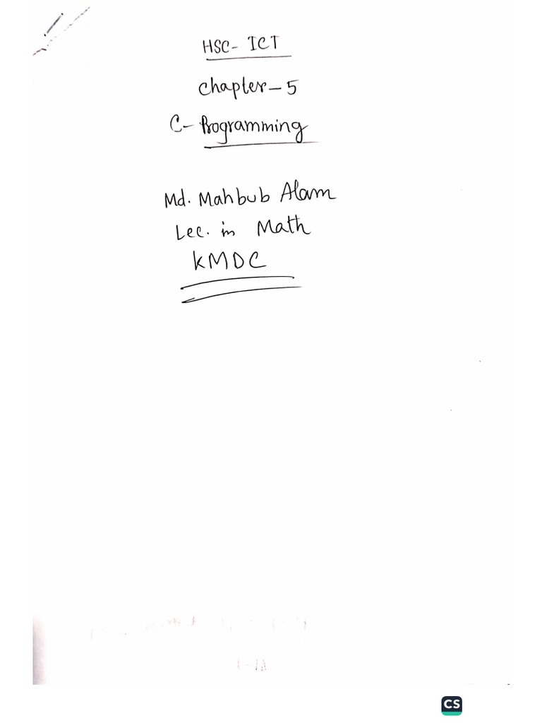 Ch-5 Program Hand Note 2 | PDF