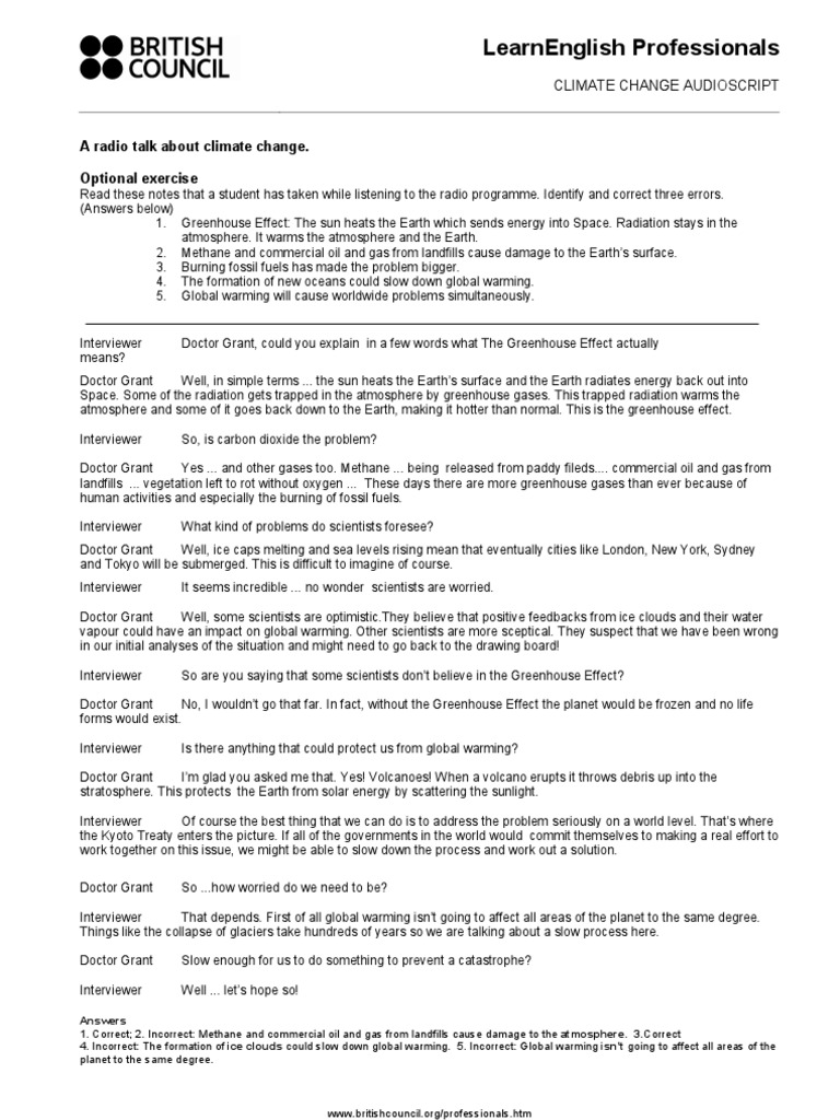 Climate Change | PDF | Global Warming | Greenhouse Effect