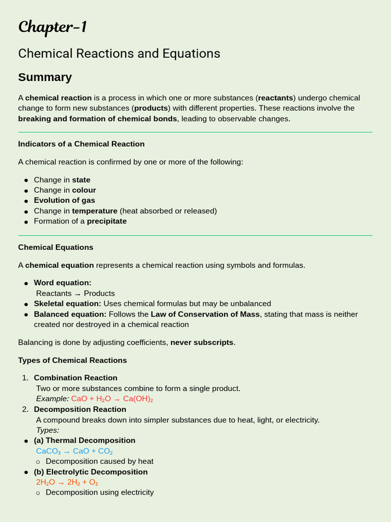 Chapter 1 Class 10th Science | PDF | Redox | Rust