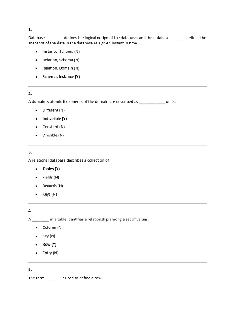 Dbms Final Mcqs | PDF | Relational Model | Databases