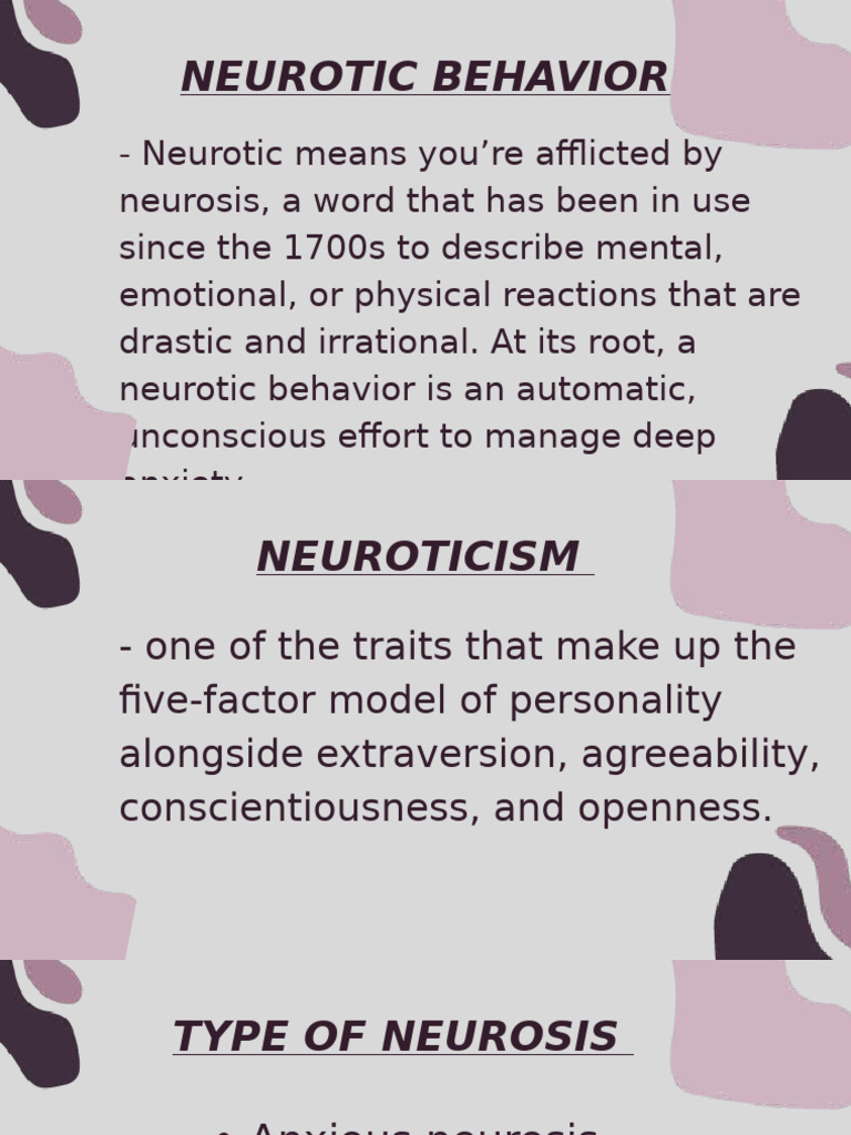 Neurotic Behavior | PDF