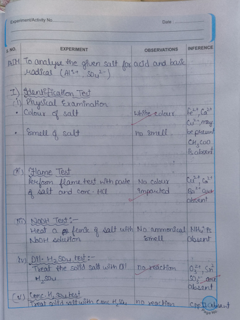 Exp 3 Salt Analysis | PDF