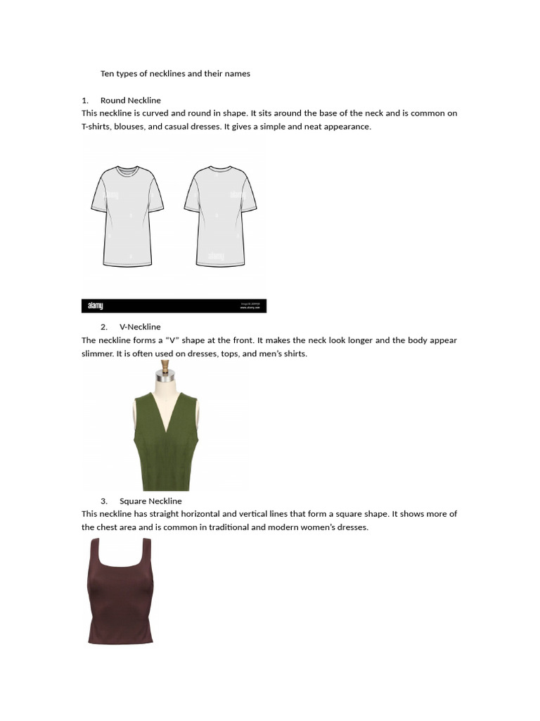Types of Necklines | PDF