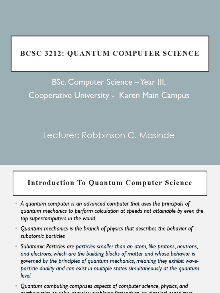 Topic 1 Introduction To Quantum Computer | PDF | Quantum Computing ...
