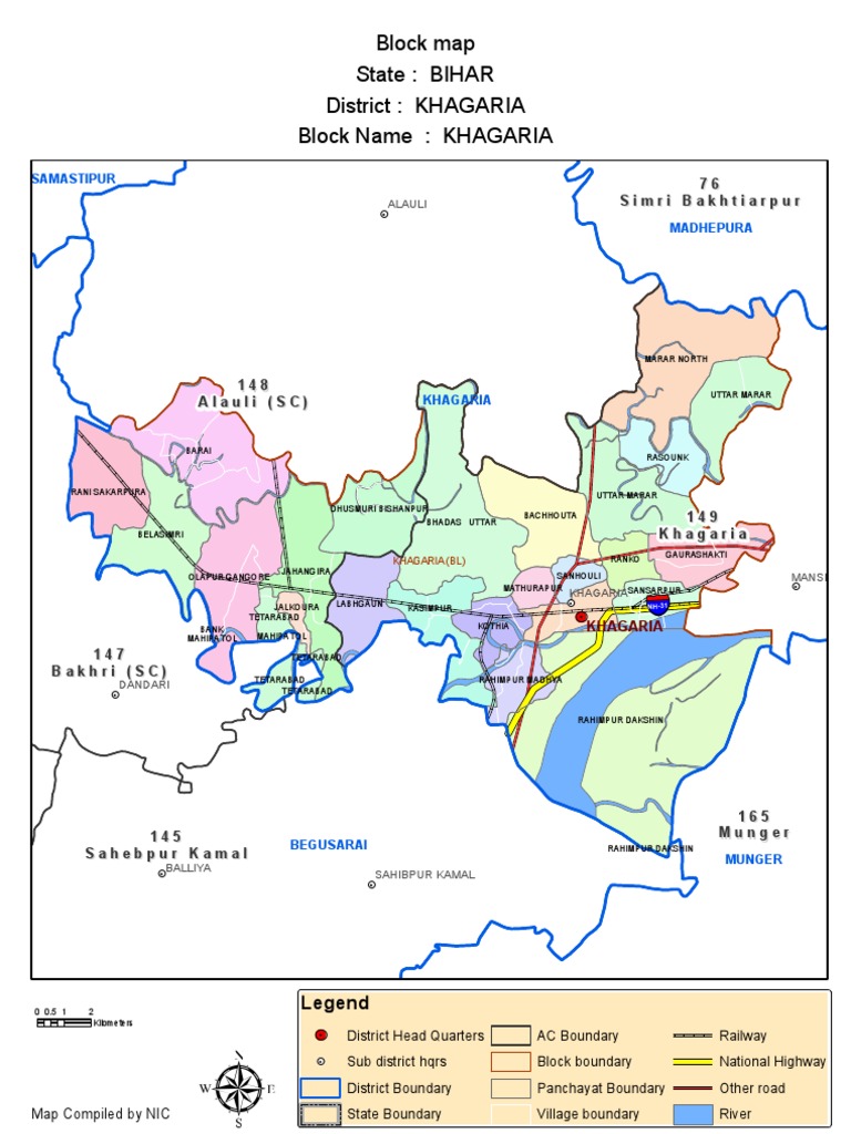 Khagaria District Block Map Overview | PDF