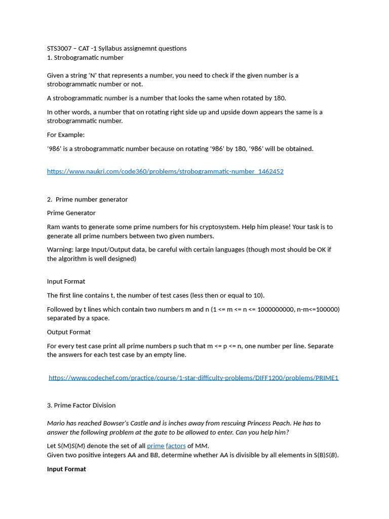 STS3007 Assignemnt Questions | PDF | Prime Number | Algorithms And Data ...