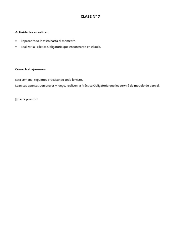 Clase 7 | PDF