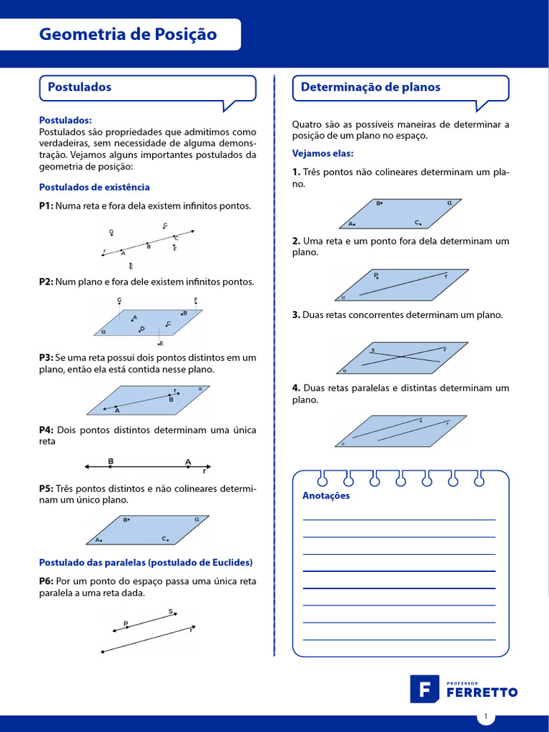 Geometria de Posição | PDF | Linha (Geometria) | Perpendicular