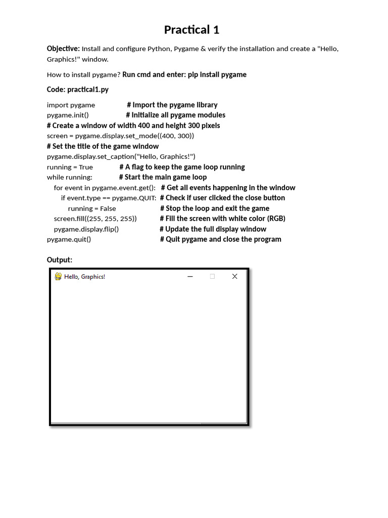 CG Practical 1 Manual | PDF