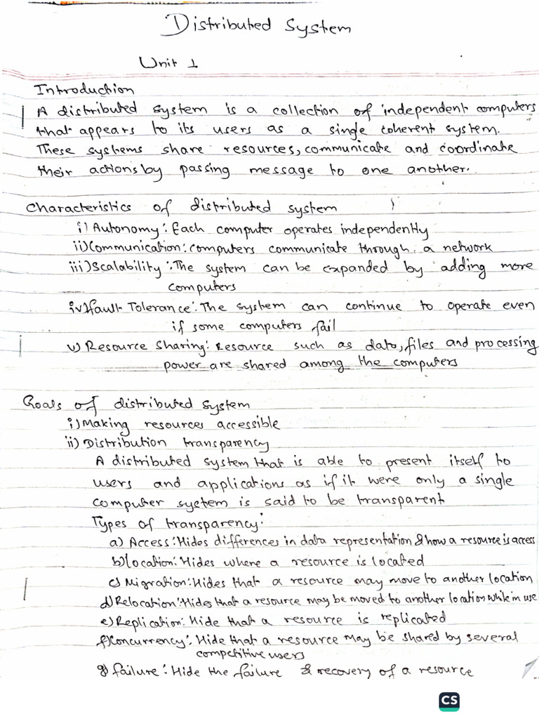 Distributed System Handwriten | PDF