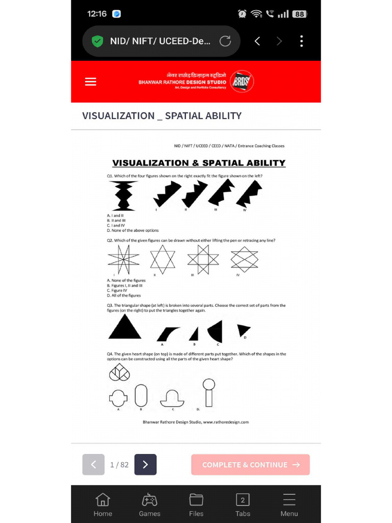 Visualization Spatial Ability | PDF