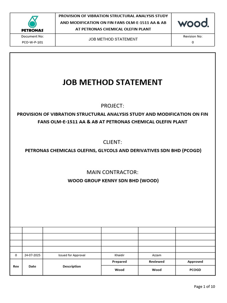 Job Method Statement (JMS) | PDF | Welding | Construction