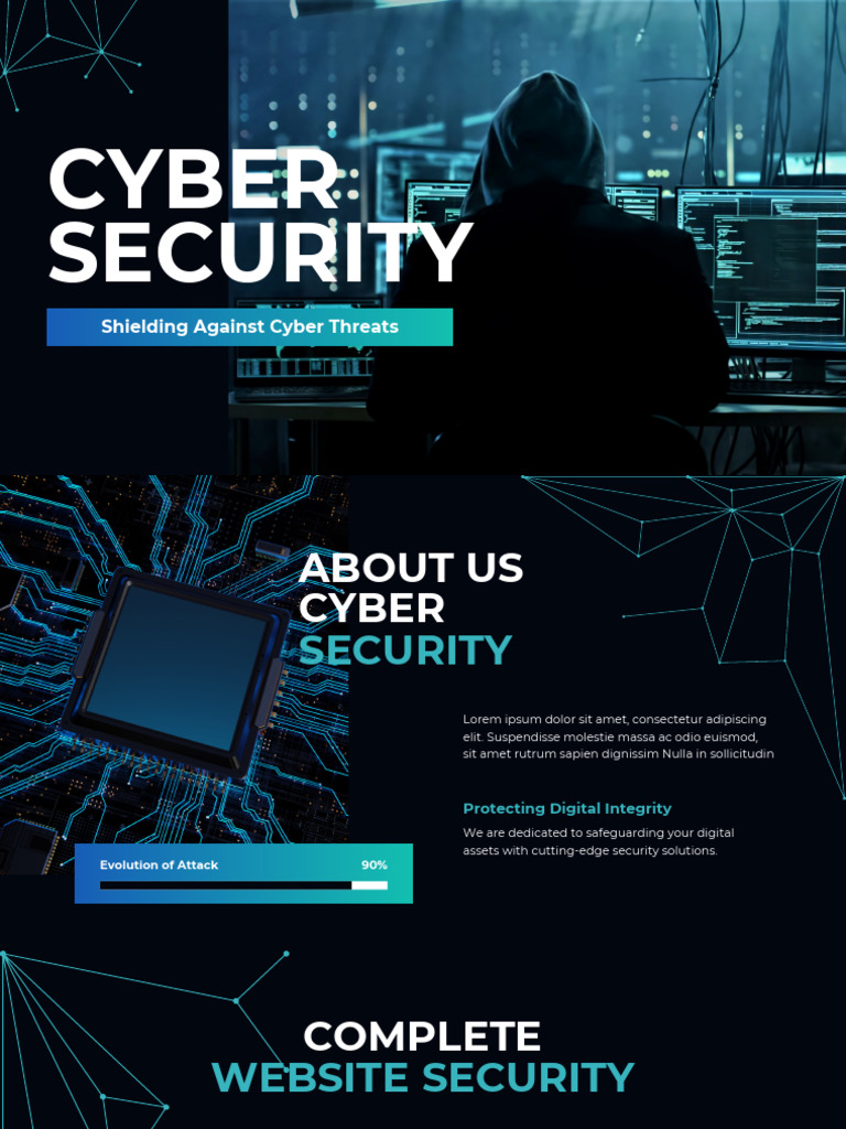 Black Blue Modern Gradient Cybersecurity Presentation | PDF | Security ...