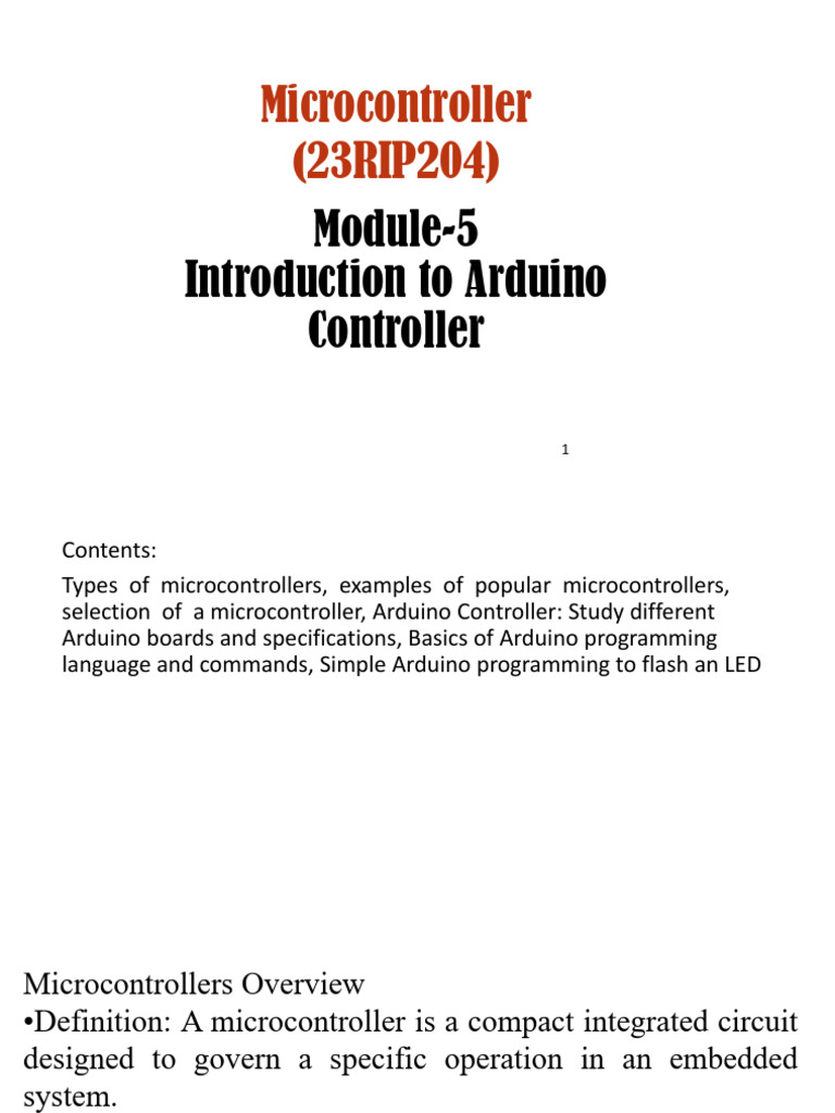 PowerPoint Presentation - Module-5 | PDF | Microcontroller | Arduino