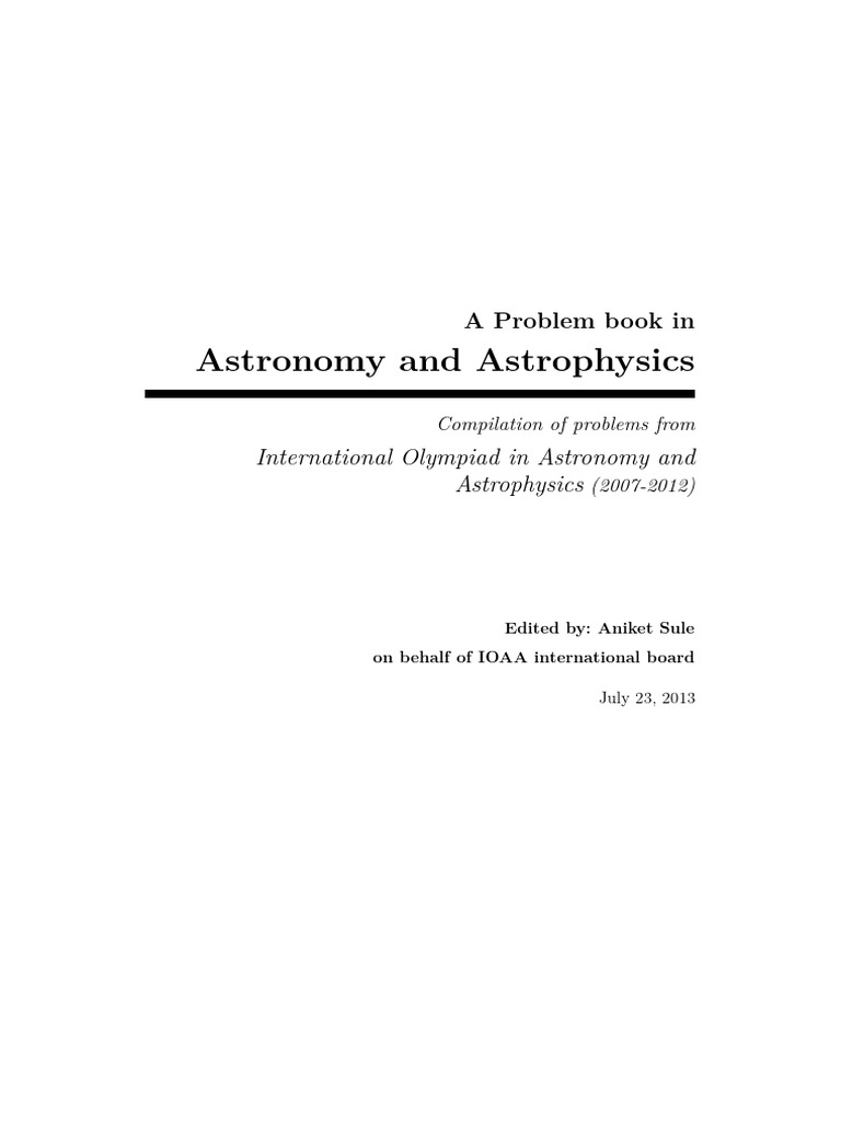 IOAA 2007 2012 Problem Solutions Book | PDF | Orbit | Apsis