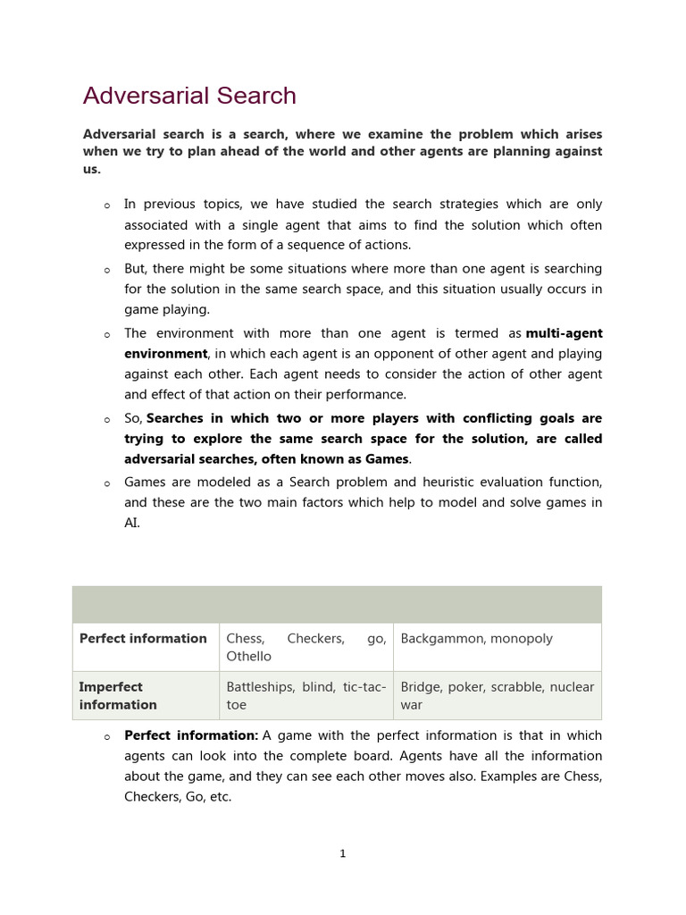 Adversarial Search Notes | PDF | Theoretical Computer Science | Applied ...