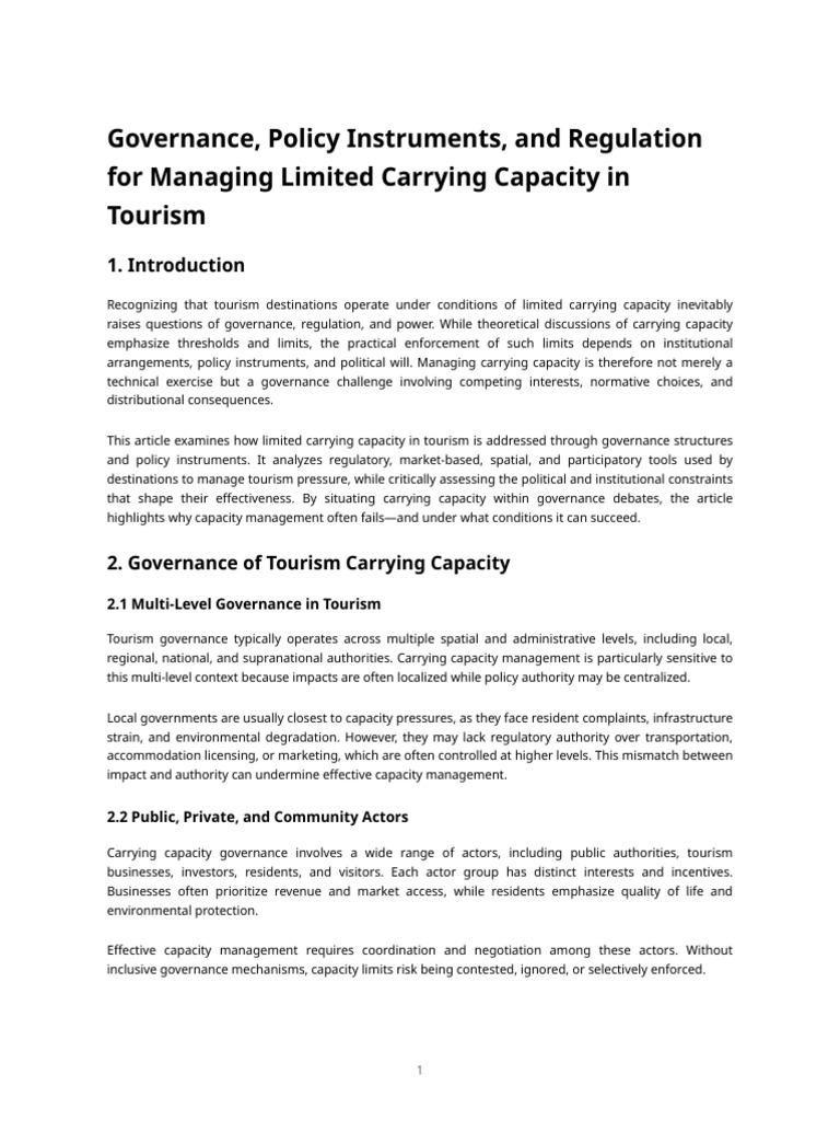 Article 4 – Governance, Policy Instruments, And Regulation for Managing ...