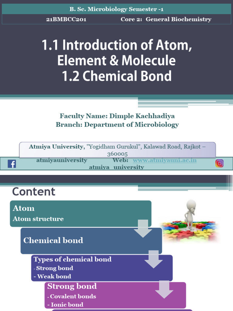 1.1 & 1.2 Atom & Chemical Bonds | PDF | Chemical Bond | Chemical Compounds