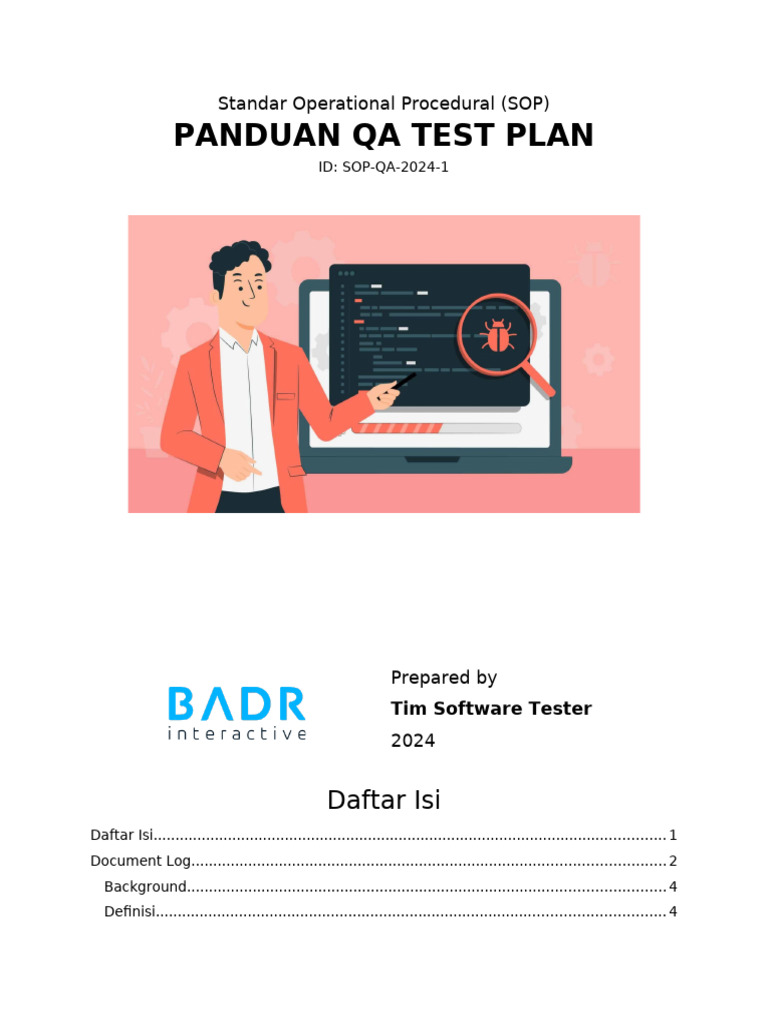 SOP Panduan QA Test Plan v.1.0 | PDF