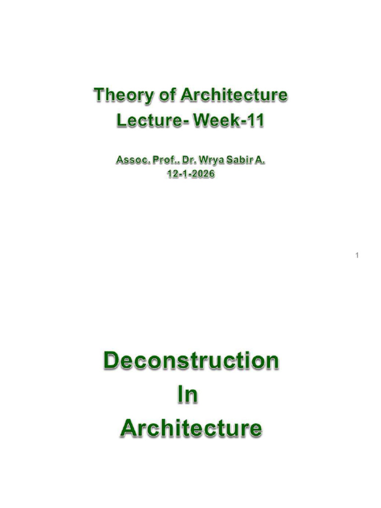 Deconstruction Architecture | PDF