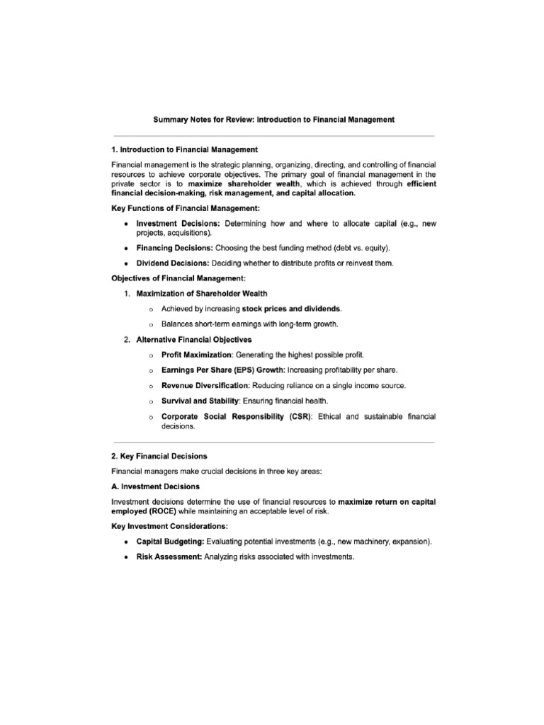 Lecture 1 FM | PDF