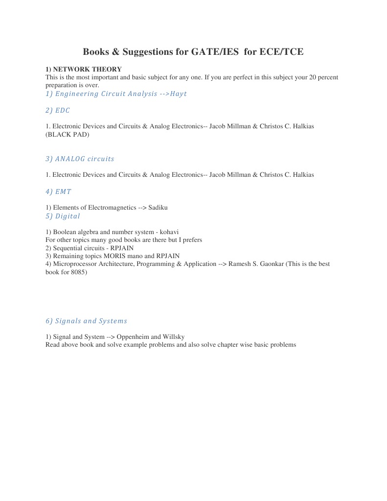 Gate and Ies Books | PDF