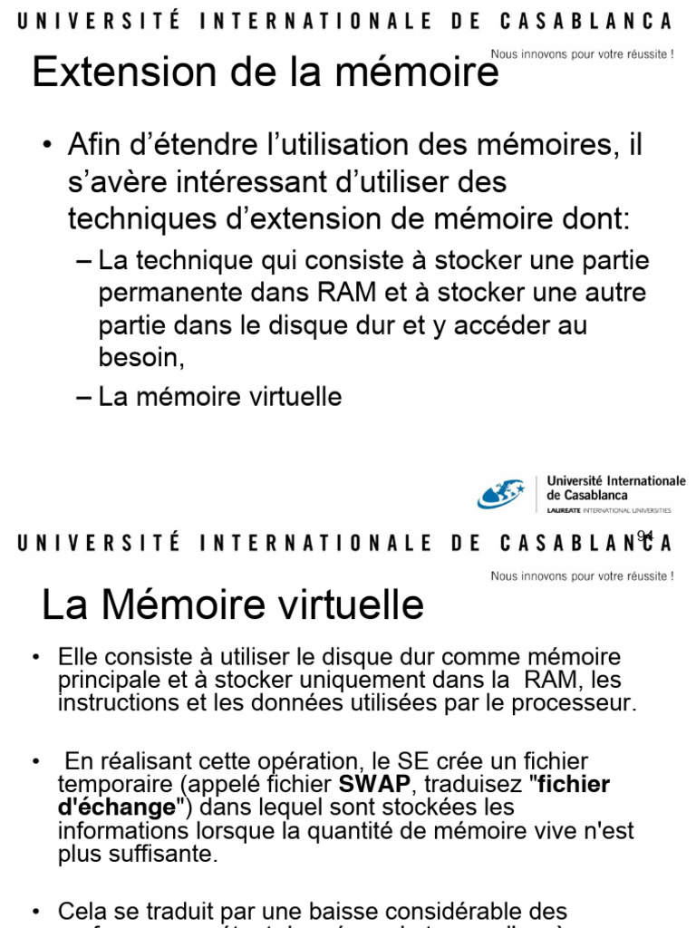 Cours Part7 | PDF | Mémoire (informatique) | Matériel informatique