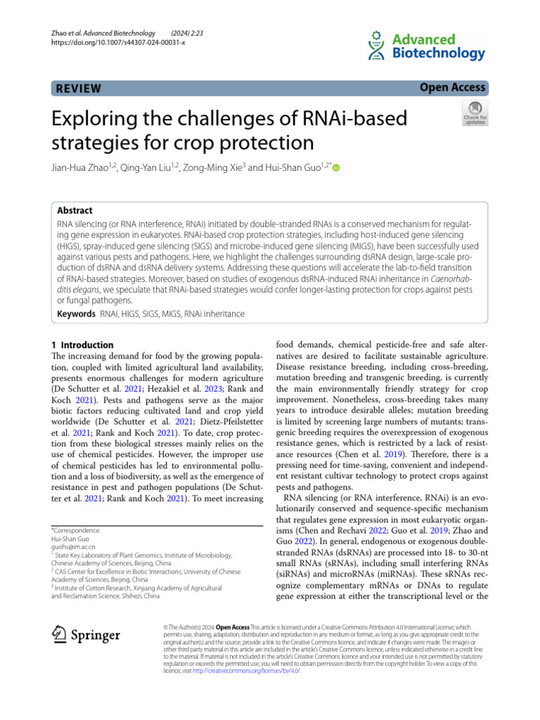 s44307-024-00031-x | PDF | Rna Interference | Rna