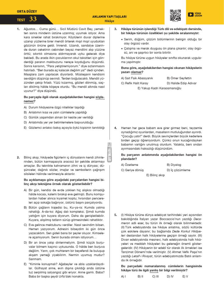Test 33 Hikaye | PDF