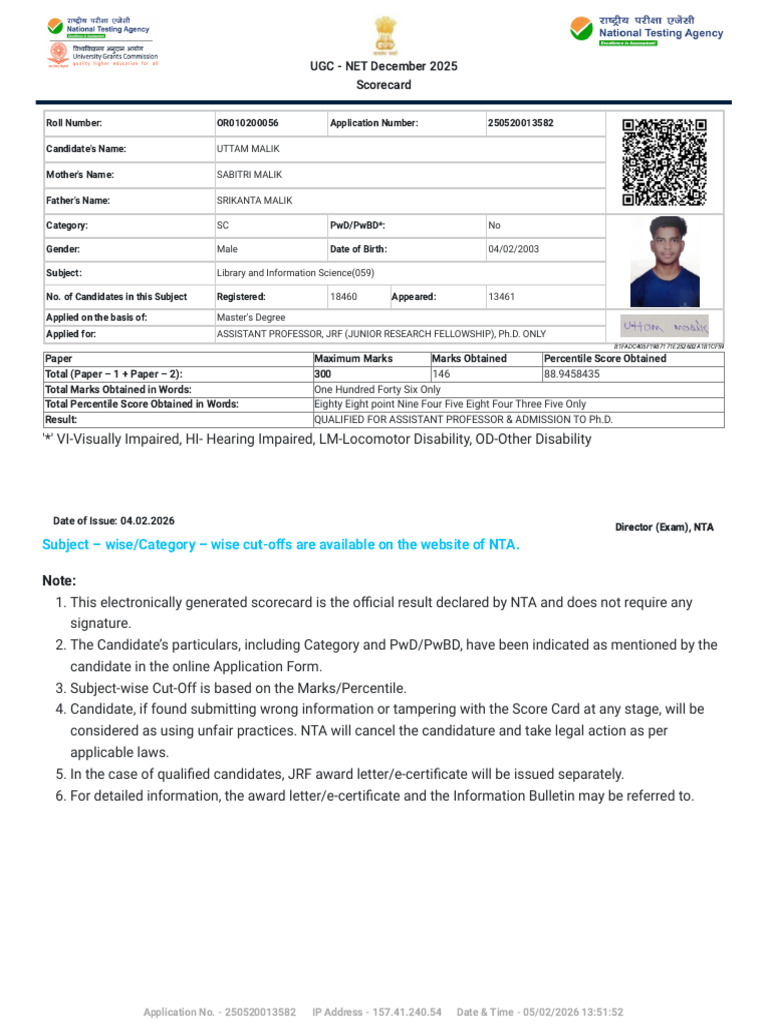 Ugc Net | PDF | Qualifications