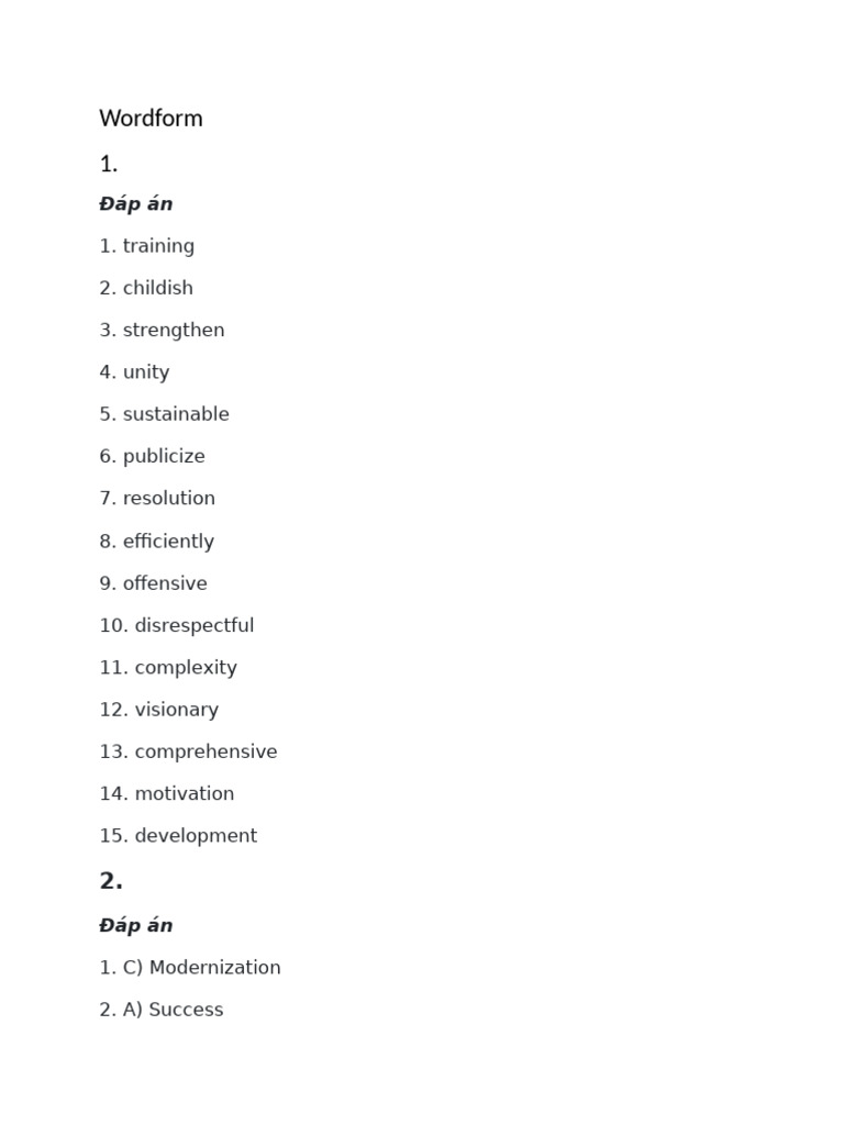 Ans Wordform 1 | PDF