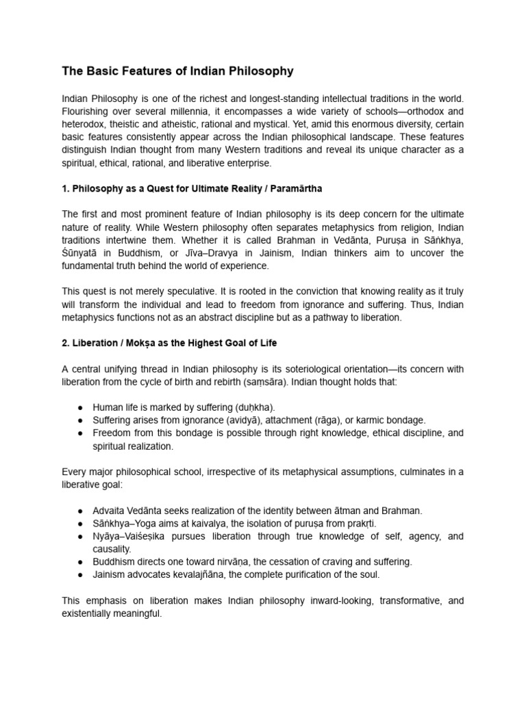 Unit - 1 Classical Indian Philosophy | PDF | Indian Philosophy | Vedanta