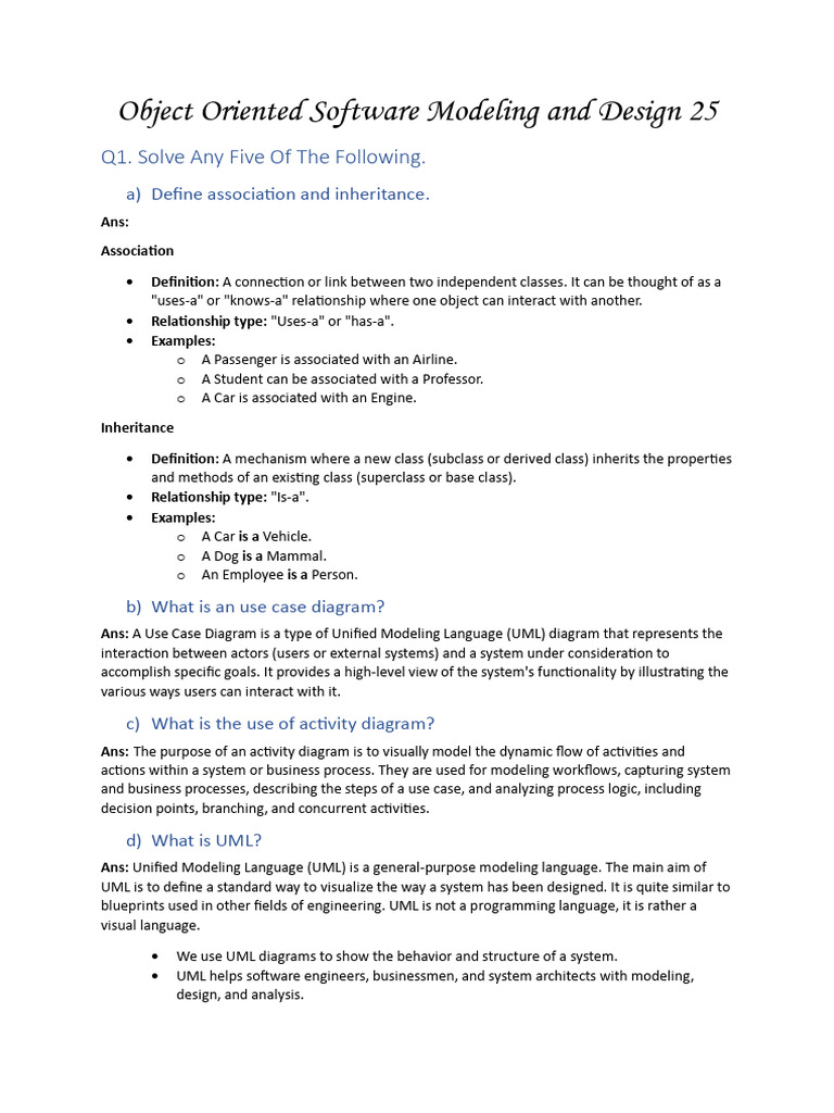 Object Oriented Software Modeling and Design 25 | PDF | Use Case ...