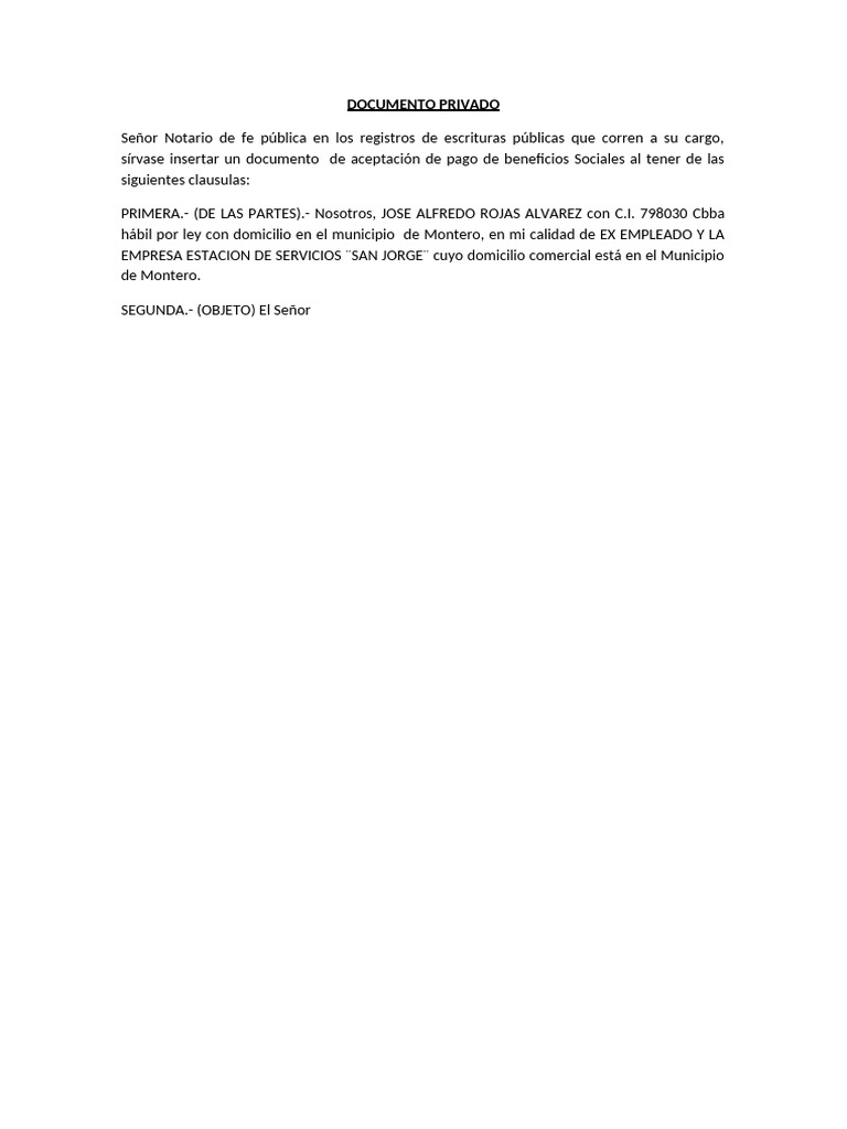 Documento Privado | PDF